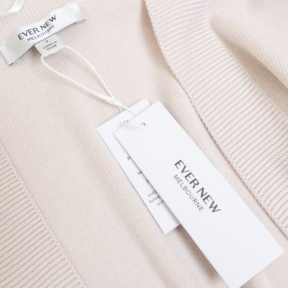 Ever New Melbourne Georgie Belted Knit Cardigan Sweater Bone Beige Small - Picture 12 of 13